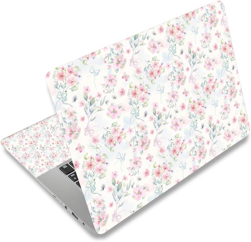 WINTOJO 11.6 13 13.3 14 15 15.6 inches Netbook Laptop Skin Sticker Decal Reusable Protector Cover Case for Laptop Notebook chromebook Pink Flowers W-NEK-48 - Image 1